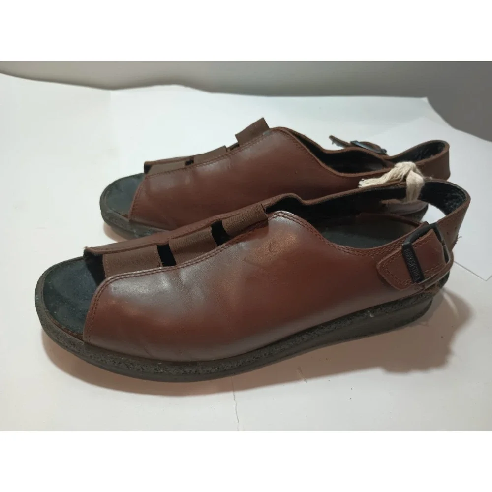 Tatami Birkenstock Brown Leather Slingback Sandals Mens 41 US 8 Fisherman Clog